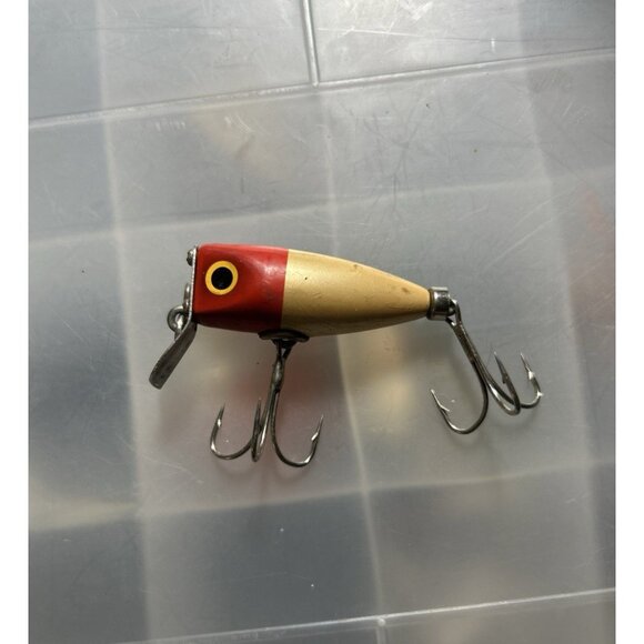Vintage South Bend Oreno Crankbait Wooden Fishing Lure Red Head Unmarked 2” - Picture 1 of 5